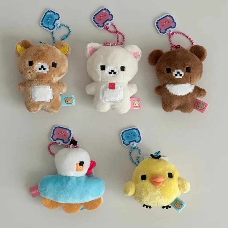NIEUWE Rilakkuma Pixel Thema Pluche pop Hanger leuke Kiiroitori Game Universe Korilakk Bruine Beer Mini Knuffels pop cadeau