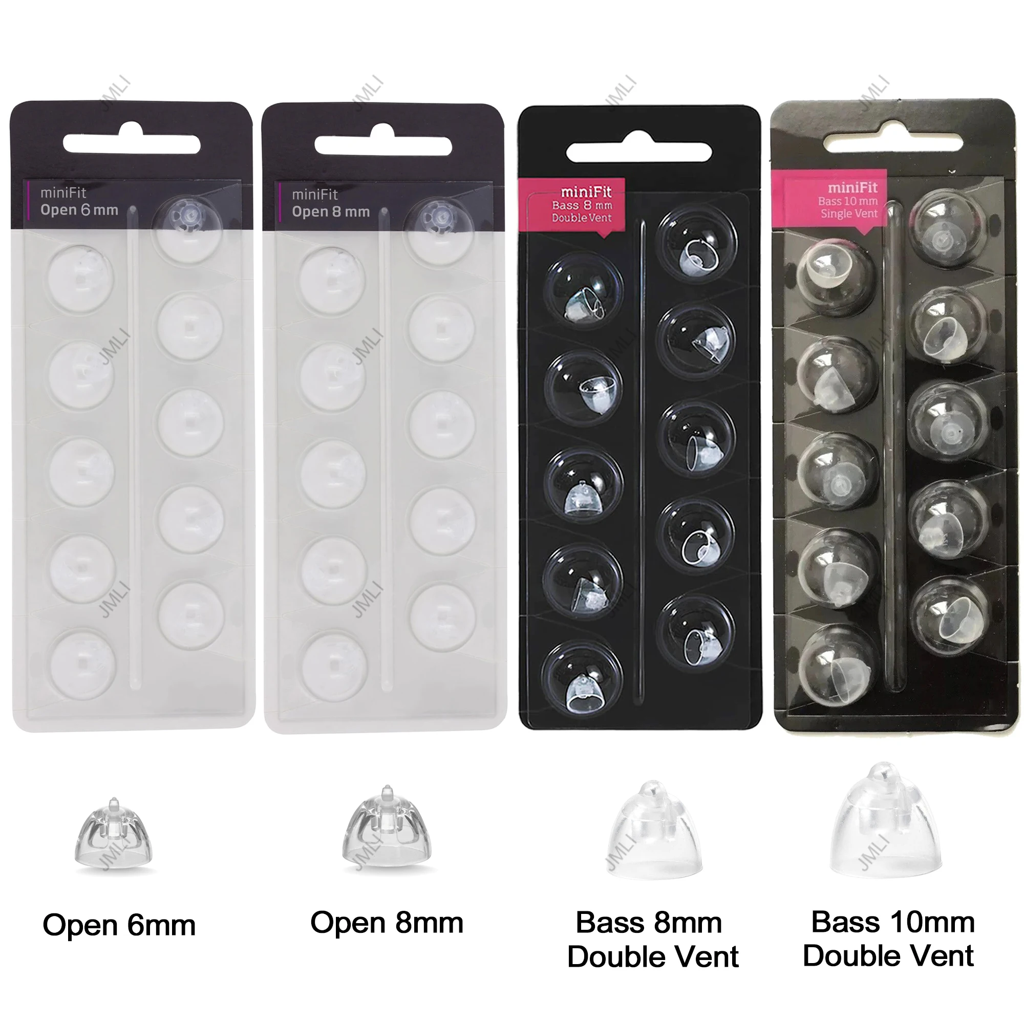 Hearing Aid Domes for Oticon hearing aid Replacements Oticon Minifit Single Vent Bass Domes 8mm/10 mm(Power 6mm,Open 6mm/8mm)