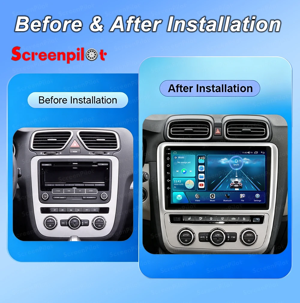 Android 16 For Volkswagen VW Scirocco EOS 2009-2016  Car Radio Stereo Head Unit Multimedia Video Player GPS Navigation 2K QLED