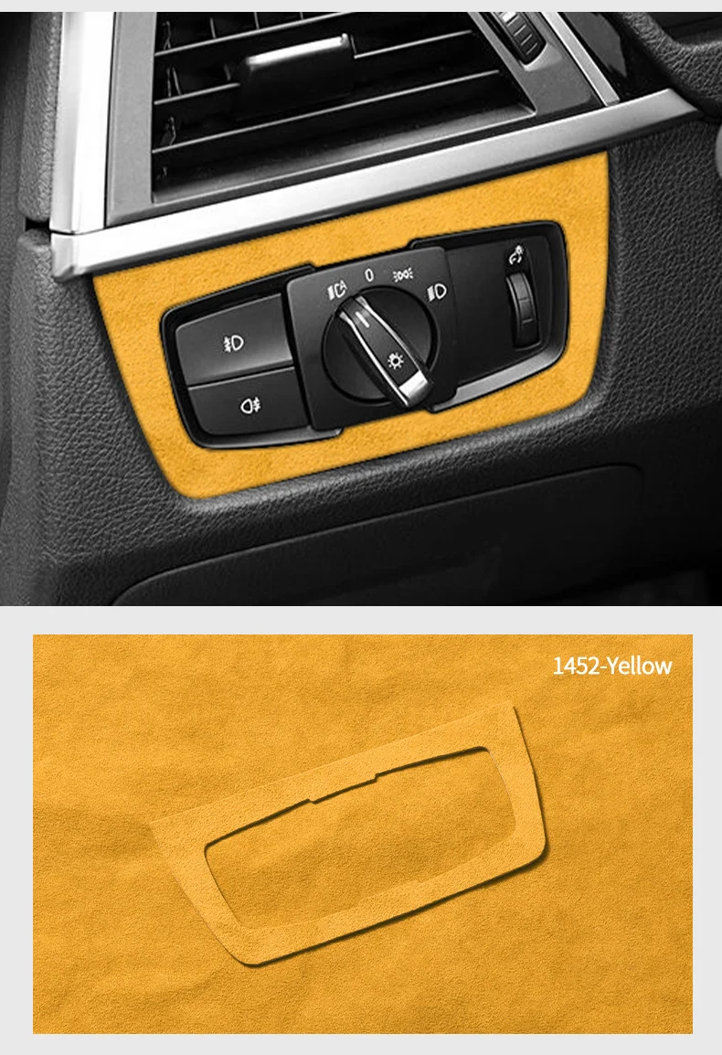 Für BMW F30 F32 F34 Hergestellt aus Alcantara Scheinwerfer Bedienfeld Trim Rahmen Aufkleber Anti Scratch Auto Innen Tuning Zubehör – Detail 10