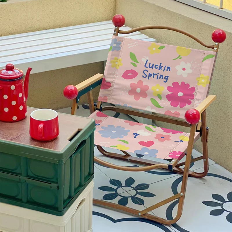 كرسي كرسي كرز بلاسم قابل للطي ومسند ظهر قابل للتعديل ومقاوم للماء مع تصميم لون الدوبامين للاسترخاء في الهواء الطلق