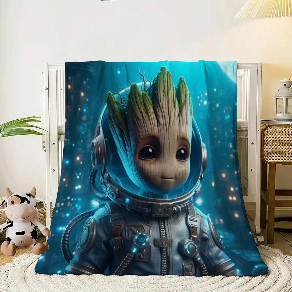 Guardians Of The Galaxy Groot Thin Blanket.King Size Four Season Blanket.for Sofa,Beds,Living Rooms,Travel Picnic Blankets Gift