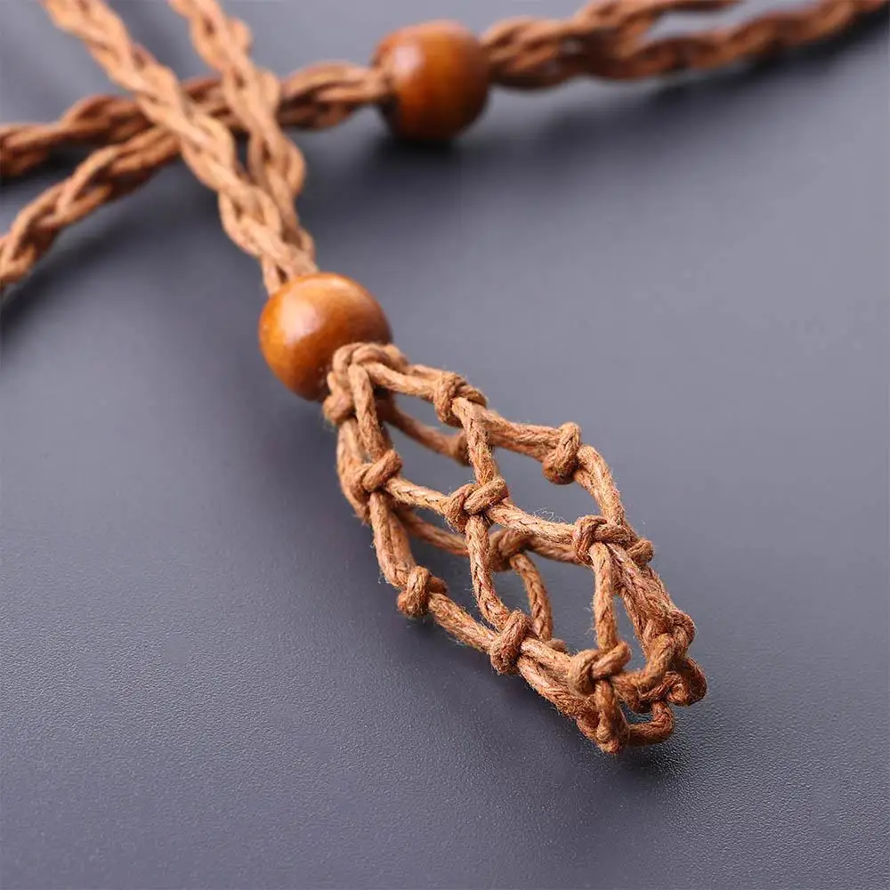 1pc Hand-knitted Braided Crystal Necklace Holder Empty Stone Holder Braided Necklace Cord Necklace Cord