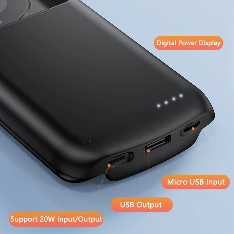 10000mAh Universal Battery Charger Case for iPhone 16 Xiaomi Samsung Huawei USB C Fast Charging Power Bank Battery Charger Case