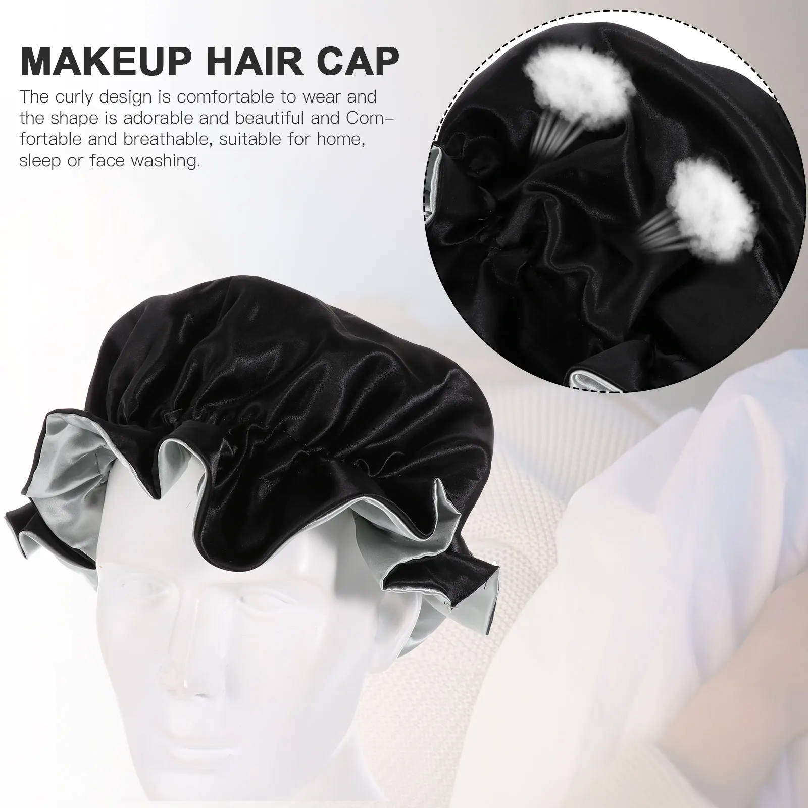 

Double Layer Sleeping Bonnet Lace for Curly Polyester Breathable Women Wrap