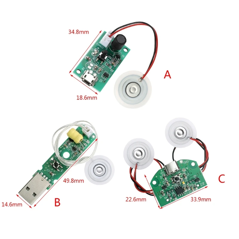 20mm Ultrasonic Humidifier Mist Maker USB Ceramic Atomizer Transducer Humidified Plate Accessories + PCB Module