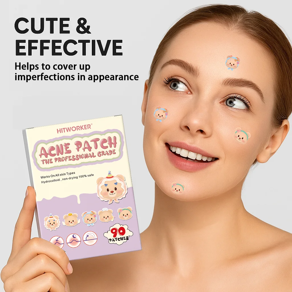 رقع حب الشباب هيدروجيل، 90 قطعة لكل صندوق، رقع حب الشباب اللطيفة للتنظيف العميق، تغطية البثور بشكل فعال، مناسبة للفتيات