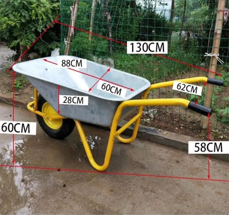 Single-Wheel Trolley Construction Site Garden Sand and Mud Loading Trolley Garbage Solid Double-Wheel Agricultural Tool Carrier