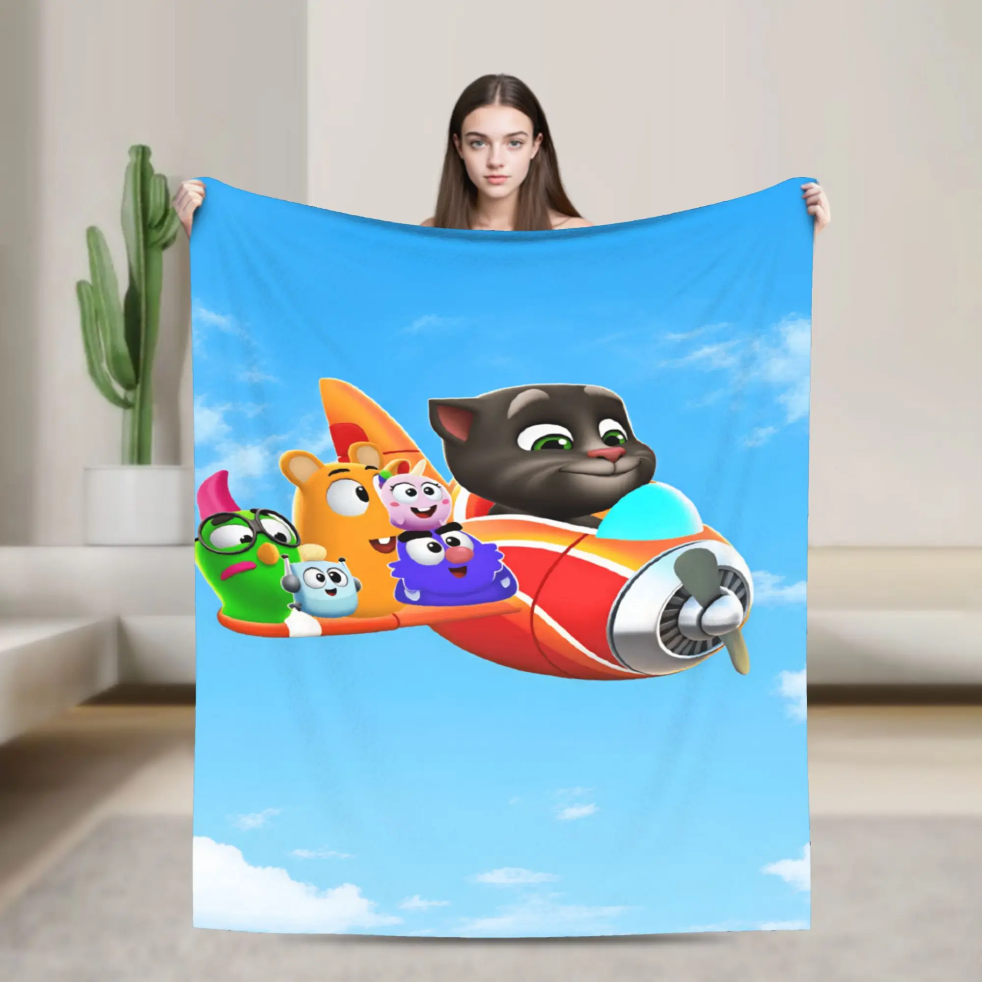 Decorative T-Talking T-Tom And F-Friends Blanket Winter  Soft Cozy Throw Blanket Child Home Decor Flannel Bedspread Bed Cover