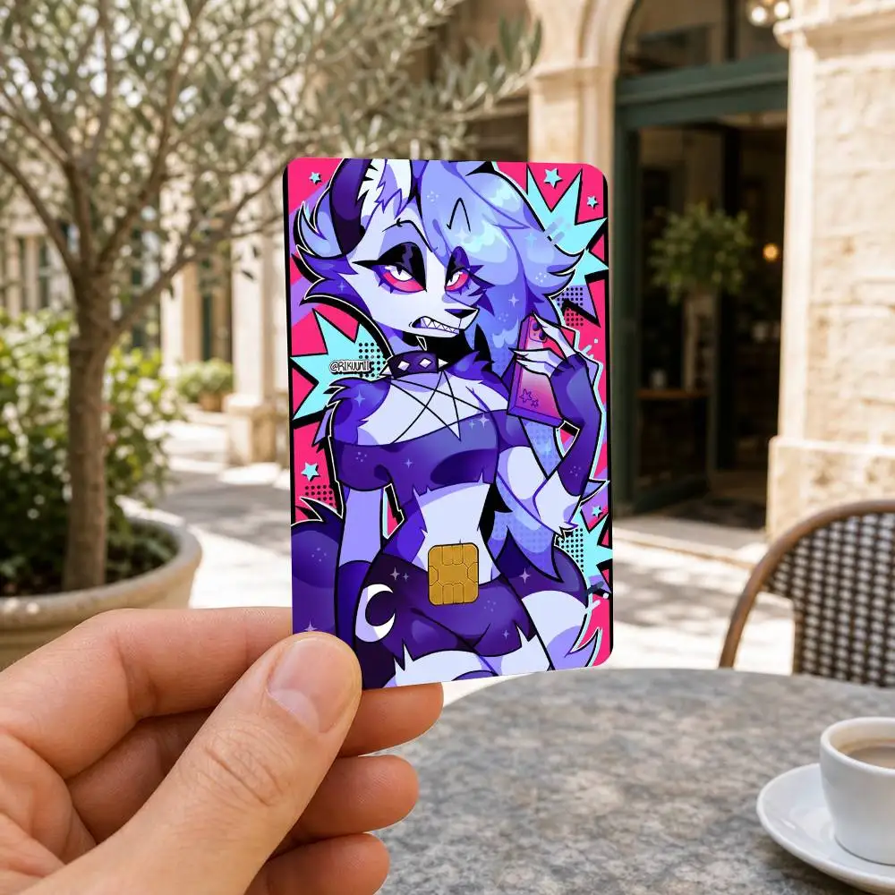 H-Helluva Boss Loona  Waterproof Bank Card Sticker Skin for Credit Debit Chip Cards Decorative Cover Film