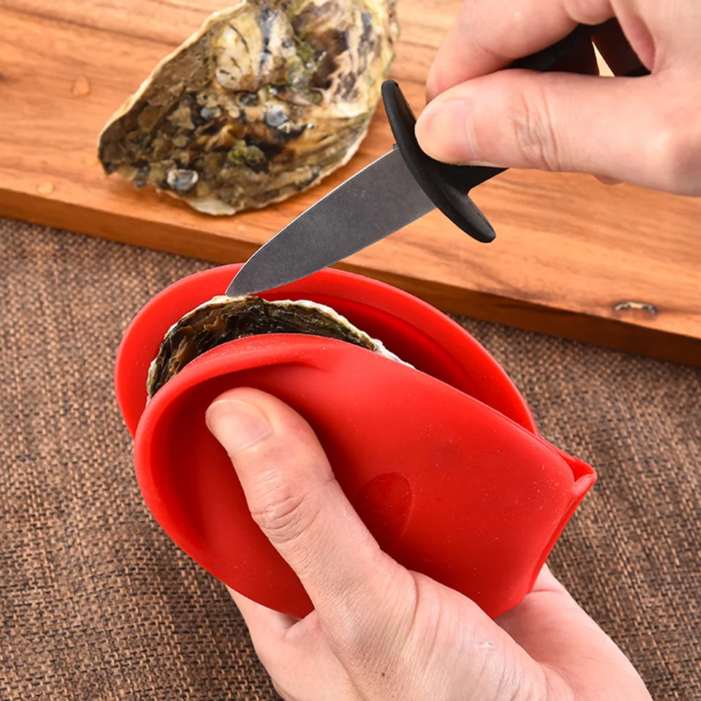 

4pcs Silicone Oyster Opener Tool Ergonomic Shucking Clip Lightweight Compact Kitchen Seafood Shucker Easy Clean for Party BBQ