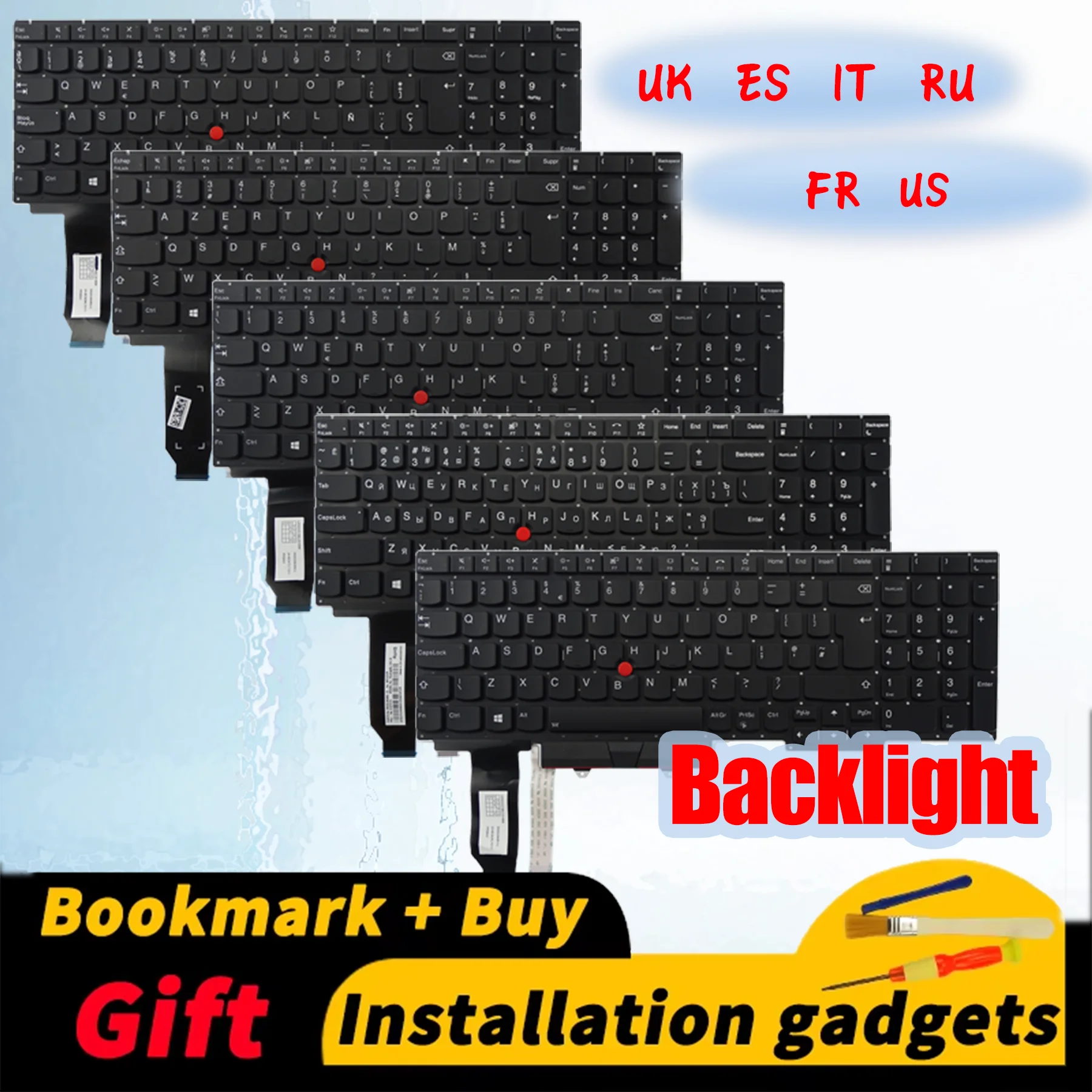 

Suitable for Lenovo ThinkPad E15 Gen2 backlit keyboard US/UK/RU/IT/FR/SP