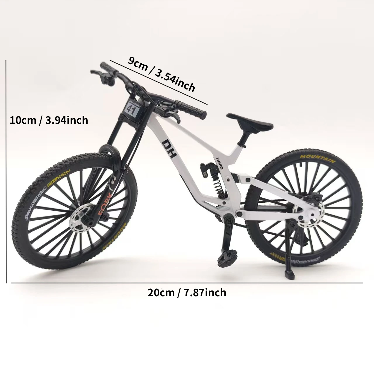 1:8 Scale Alloy Mountain Bike Model, Die-cast Simulated Downhill Bicycle with Suspension, Collectible Toy Gift for Cycling En