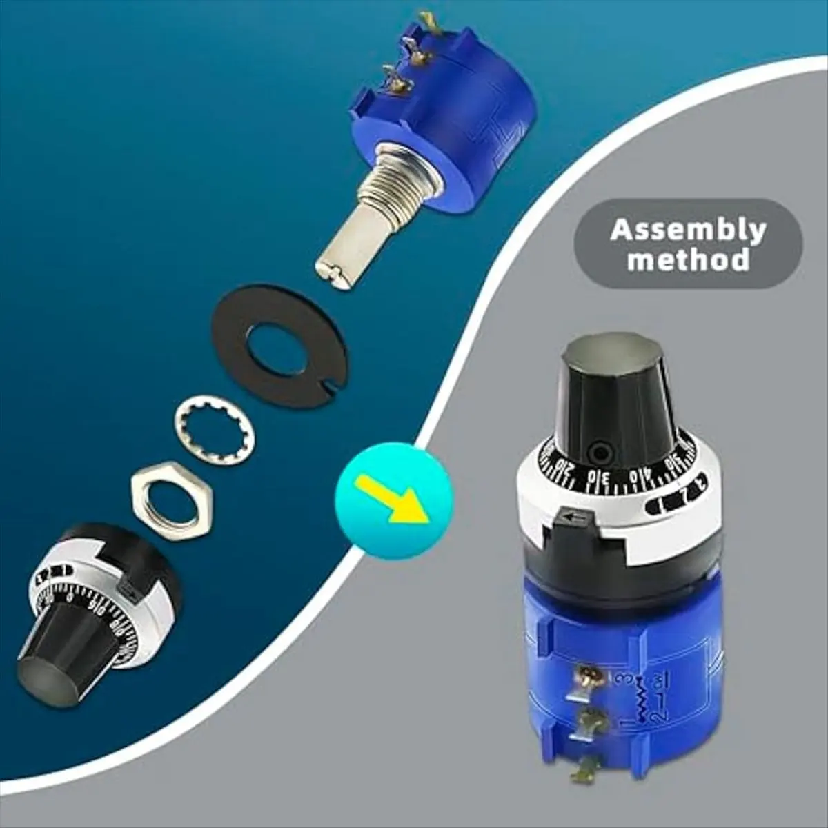 ABNQ 4pcs 3590S-2-103L 10K Ohm Rotary Potentiometer 10-Turn Wire Wound Multi Turn Wirewound Potentiometer