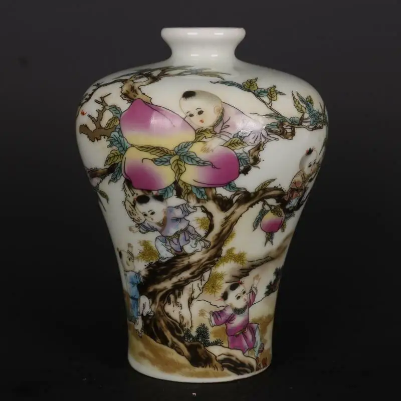 Китайская семейная розовая фарфоровая детская ваза Qing Tongzhi диаметром 5,9 