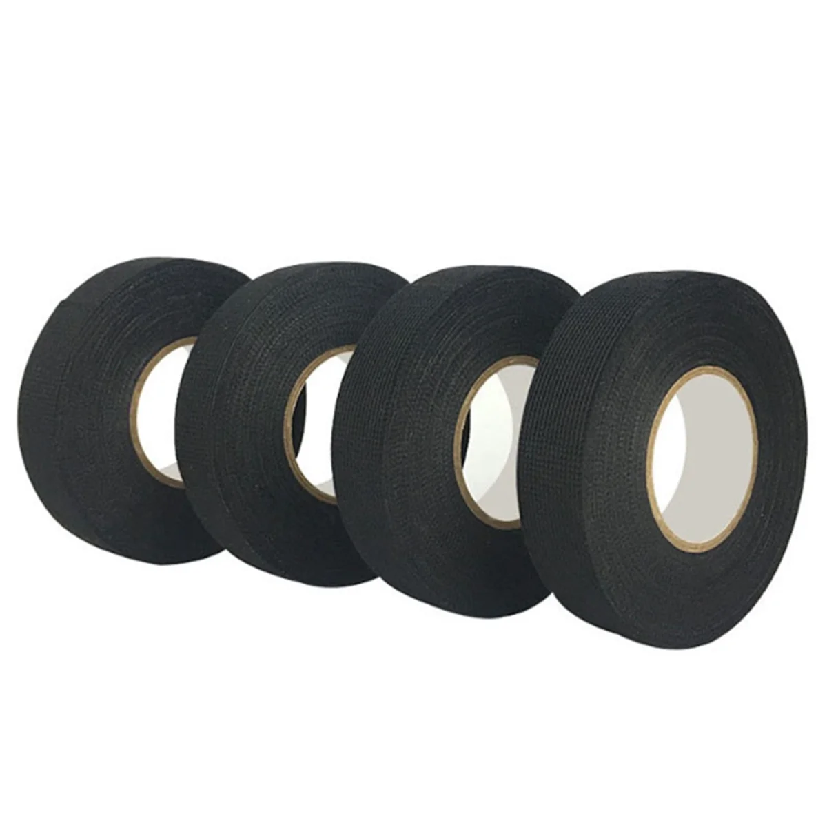 4PCS 25mmx25m Flame Retardant Adhesive Cloth Tape Heat-Resistant Fabric Base Wire Harness Tape for Cable Harness Protect