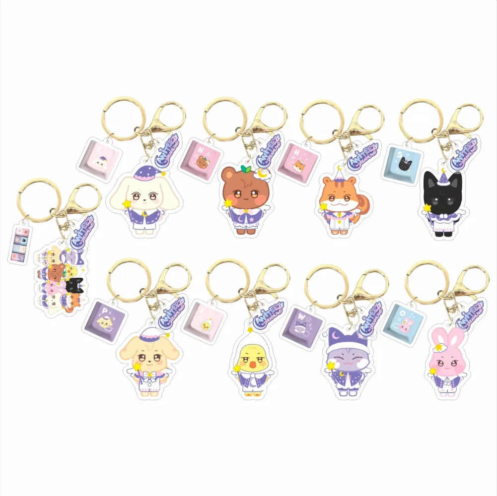KPOP ANITEEZ IN DREAMLAND 2025 Merch المفاتيح للنساء الرجال Kawaii الاكريليك حلقة رئيسية حامل الهدايا حقيبة السيارة إكسسوارات جذابة