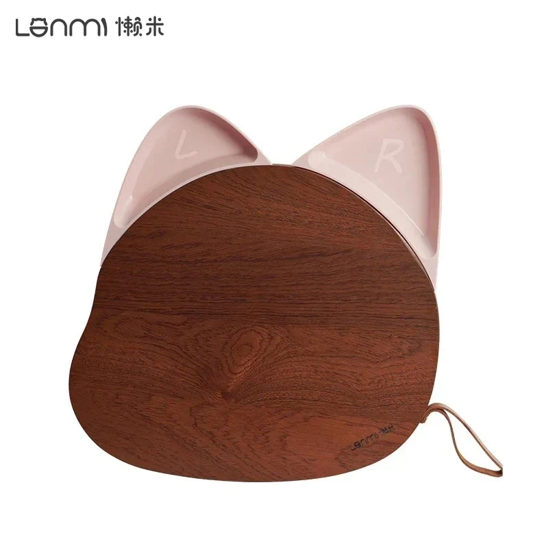 

LANMI Ebony Chopping Board Creative Detachable Cat Ear Storage Tray Anti-mold Cutting Board Meat Fruit vegetable Cutting Board