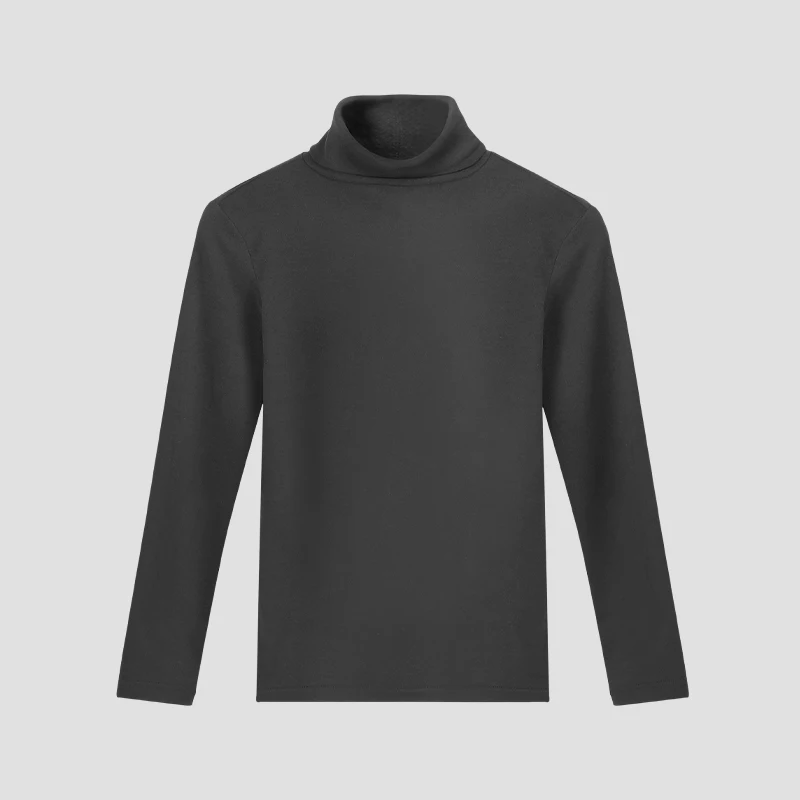

5PCS Men's thermal long-sleeved undershirt with fleece lining, thickened. It has a medium to high neck, providing warmth