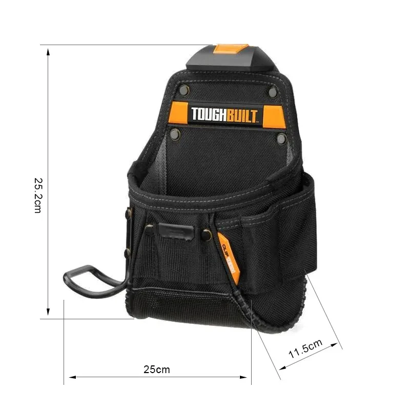 TOUGHBUILT TB-CT-24 Project Pouch Hammer Loop Durable Sturdy Accessibility Invisible Seam Pocket Bag With CLIPTECH