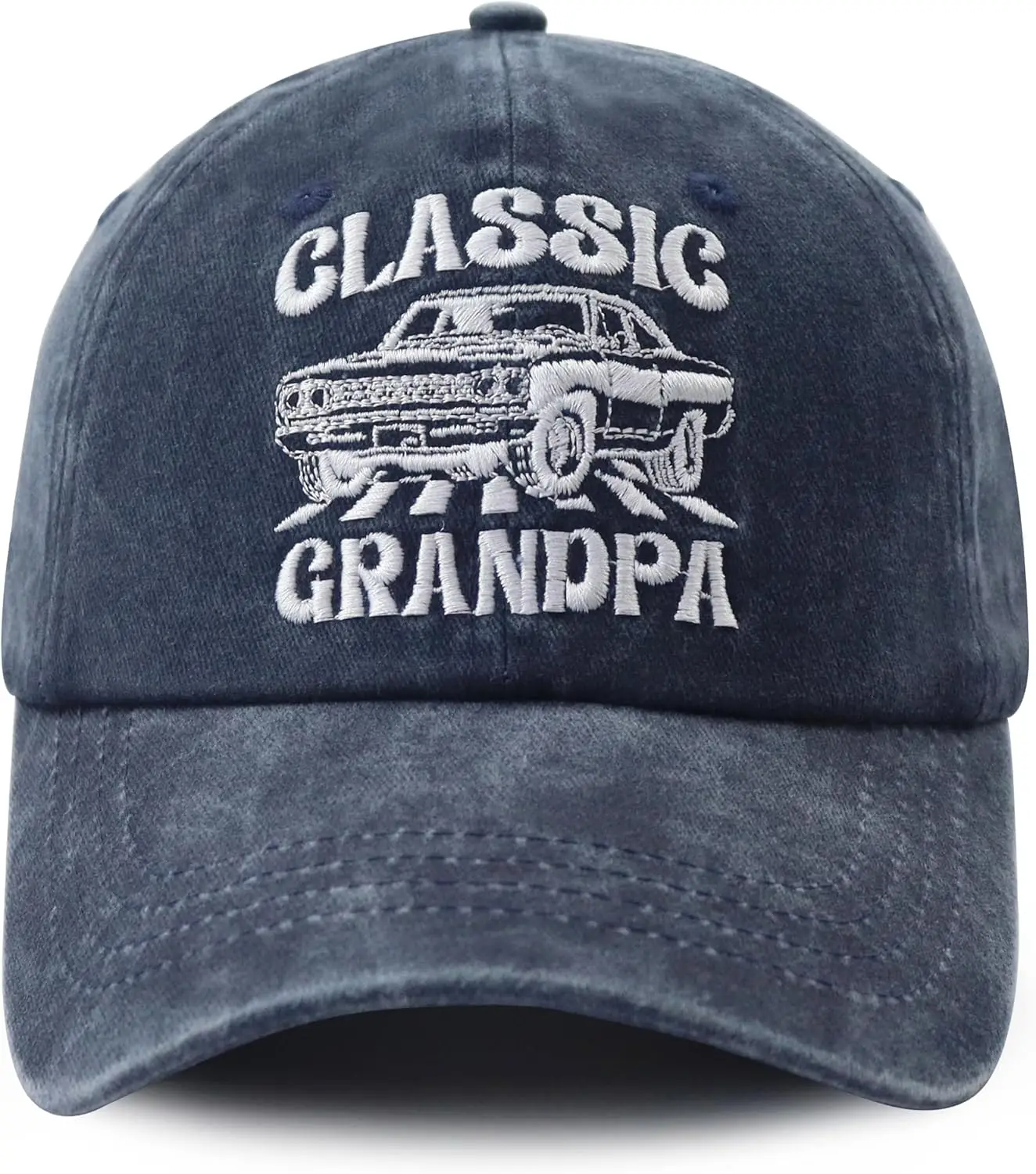 

Классическая мужская шляпа дедушки, регулируемая хлопковая бейсболка дедушки с винтажным декором автомобиля