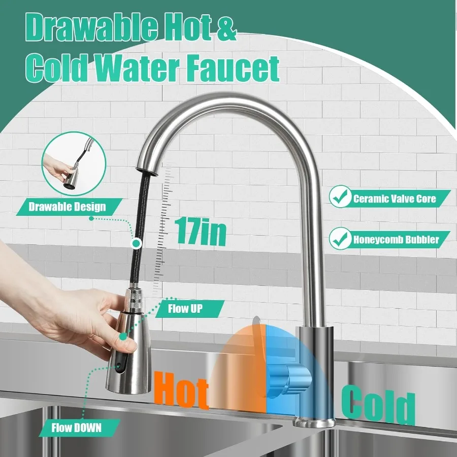 حوض المطبخ التجاري قائم بذاته 2 حجرة الفولاذ المقاوم للصدأ الإعدادية فائدة بالوعة 201 الفولاذ المقاوم للصدأ المطبخ قائما بذاته #5