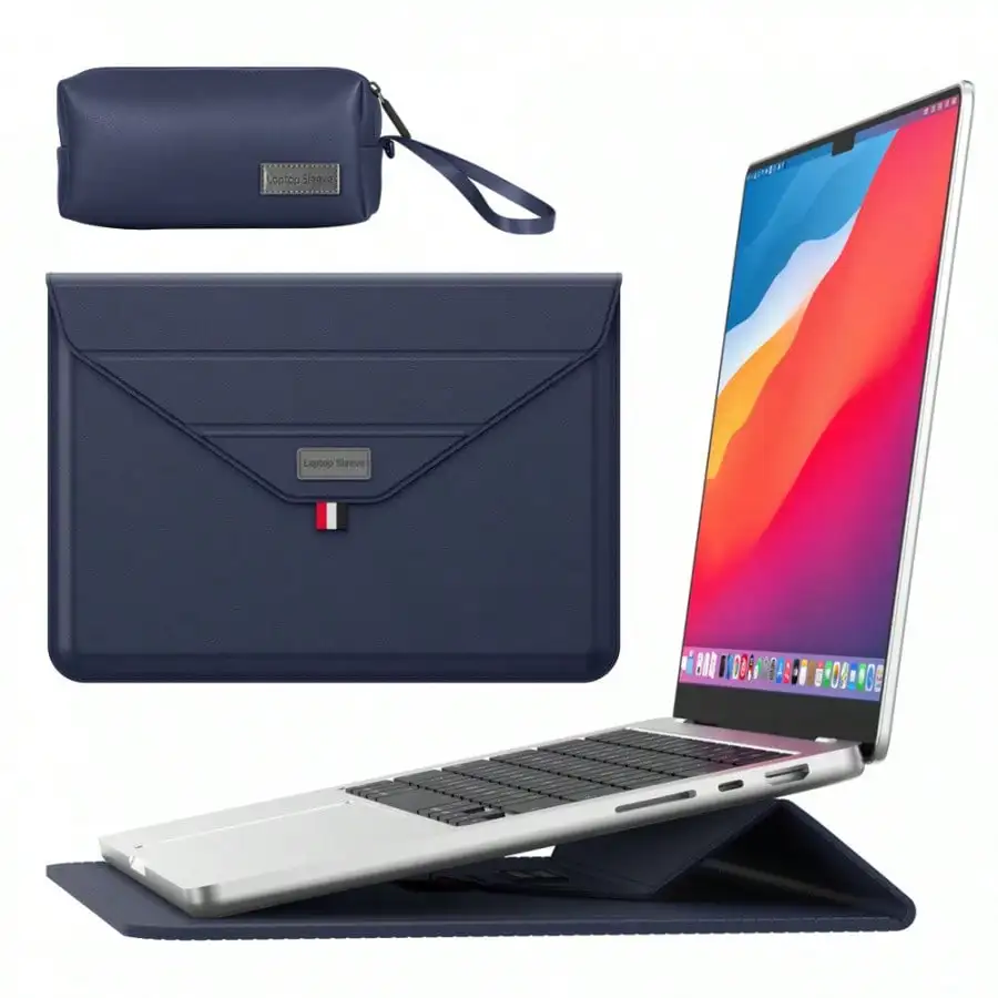 

Ultra Thin PU Laptop Sleeve With Stand 13 14 15 16 Inch Protective Case