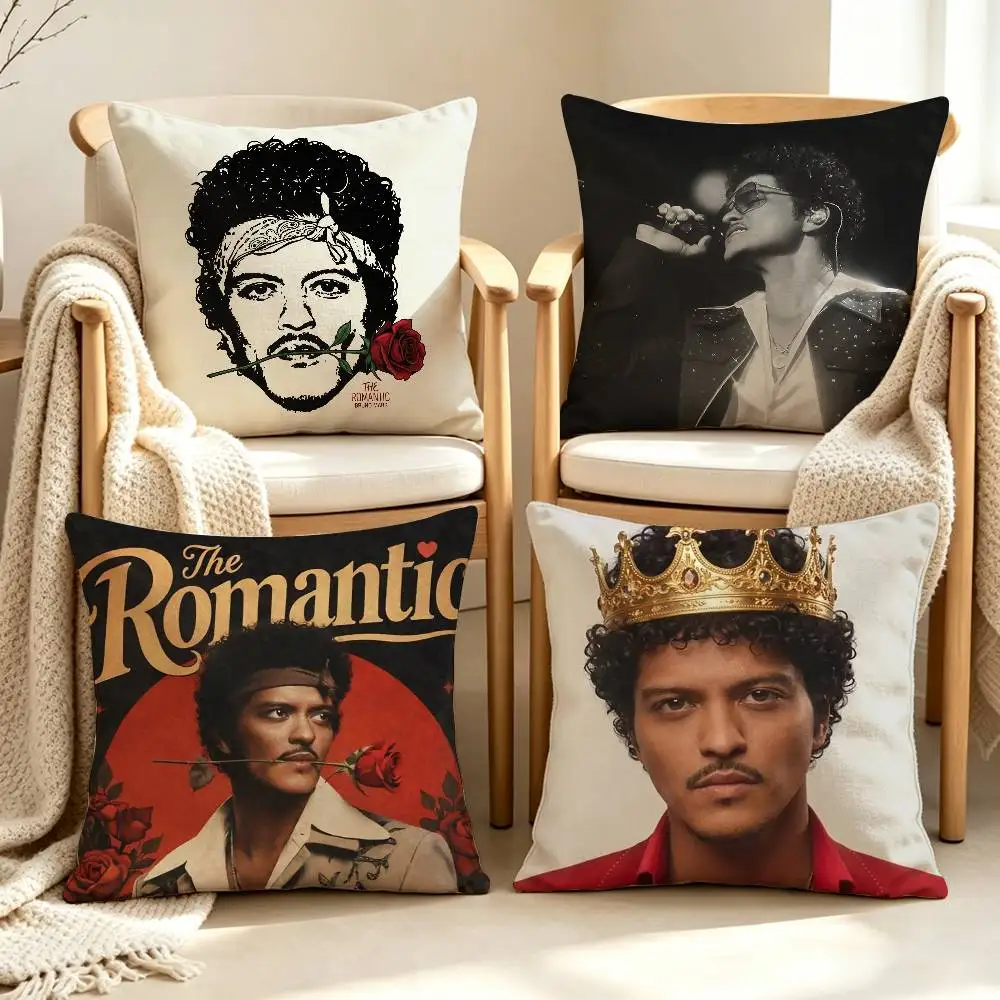 Singer B-Bruno M-Mars Customizable Square Pillow case Double Sided Print Sofa Bedroom Decor Cushion Cover