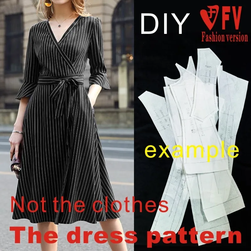 Dress pattern women's sewing structure drawing cutting pattern BLQ-298