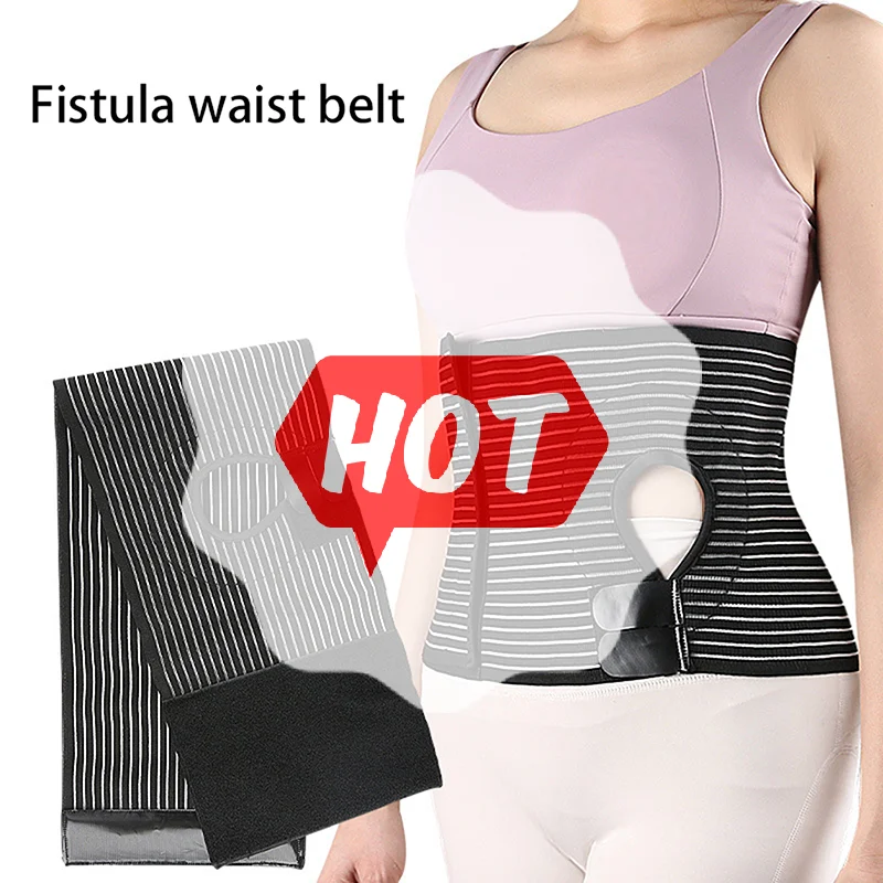 Ostomy Hernia Belt Stoma Support Wraps Ostomy Belt Unisex Ostomy Hernia Support Belt Abdominal Binder Brace For Men Women Black