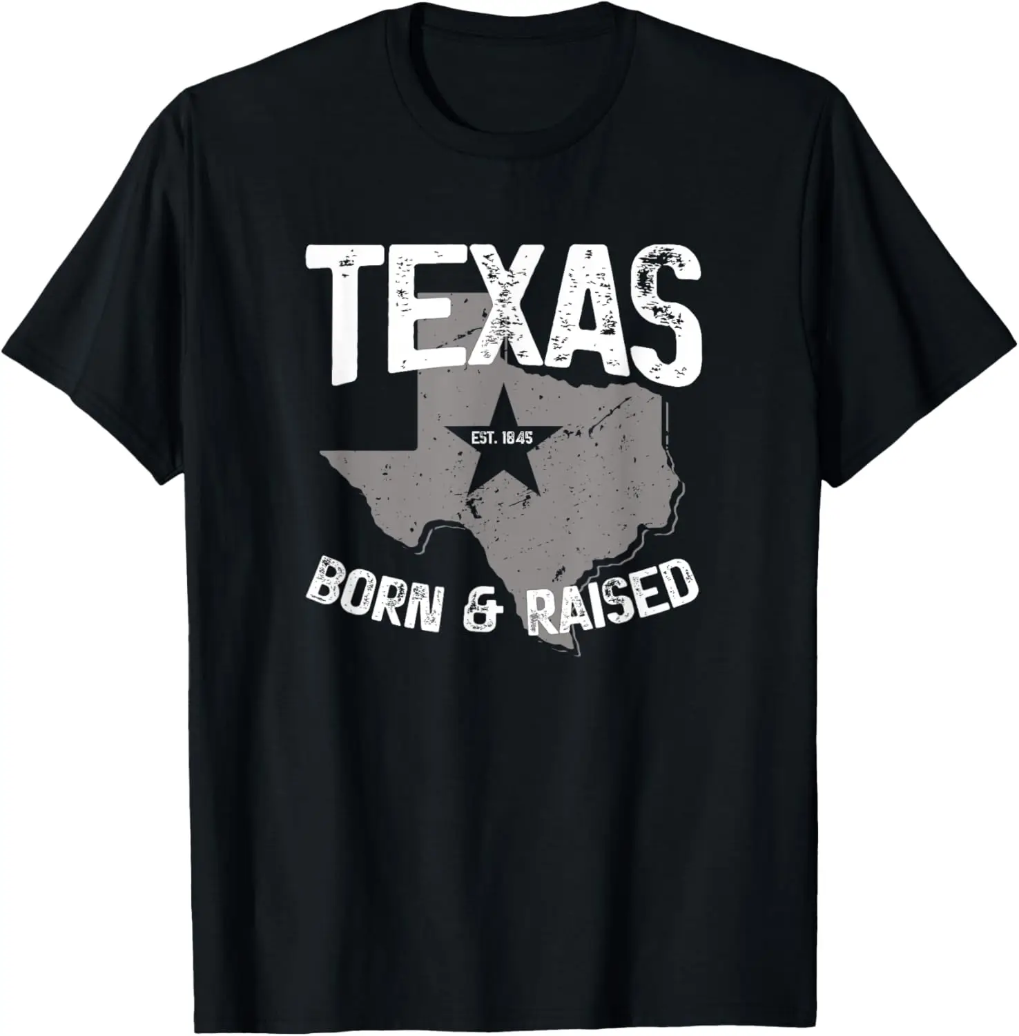 

Футболка с картой штата Texas Born & Bred s one star