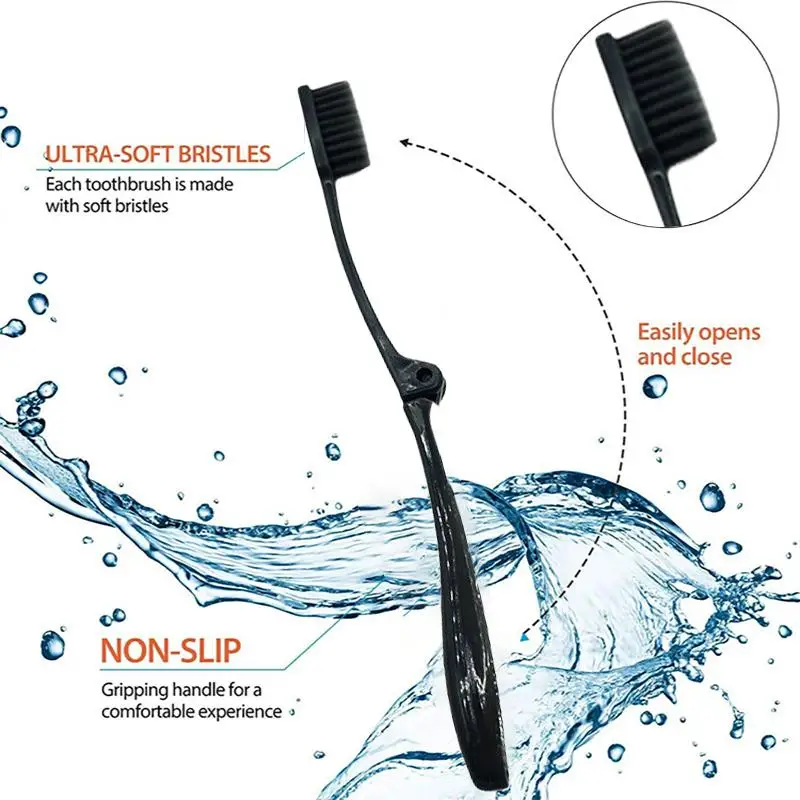 New Minimalist Style Individually Packaged Foldable Bamboo Charcoal Soft Bristle Toothbrush