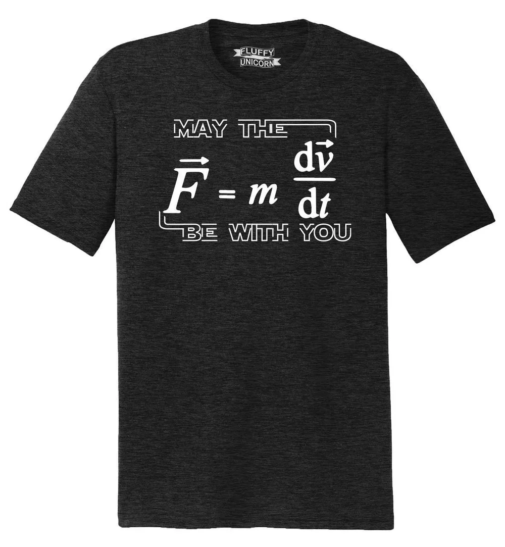 May Force Be with You Funny Math Movie Parody Science T-Shirt 100% Cotton O-Neck Short Sleeve Summer Casual Mens T-shirt