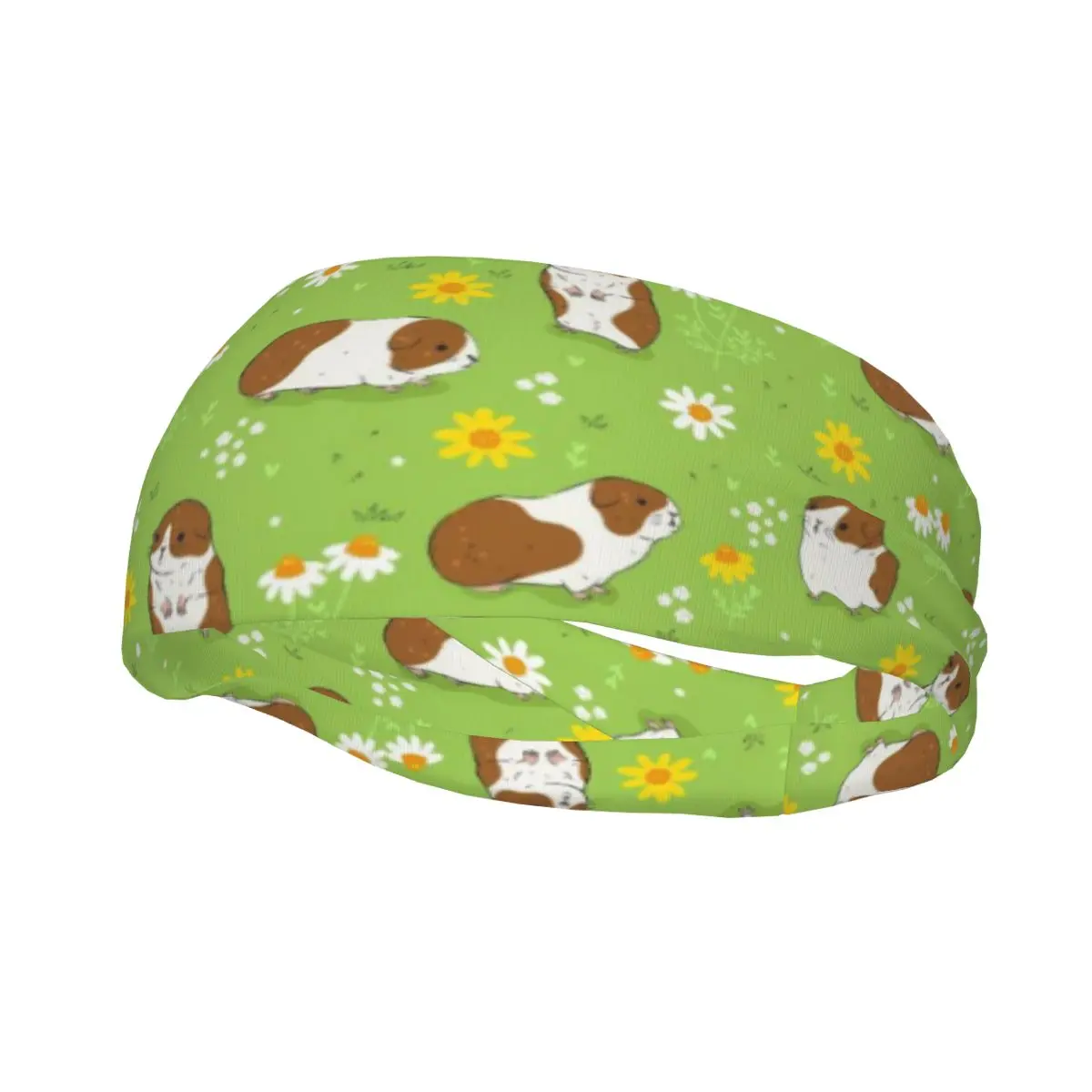 

There Are Cute Animals On The Green Lawn Elastic Hair Band Yoga Headband Makeup Hair Hoop Headwrap