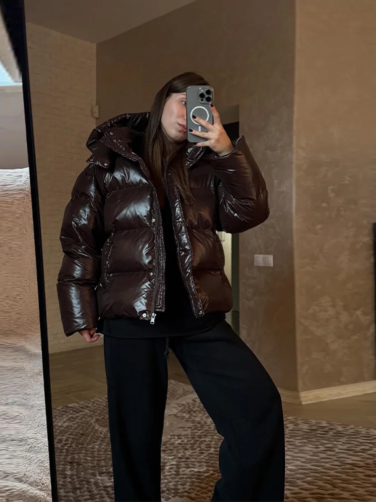 

Универсальное пышное стеганое пальто с капюшоном, женское повседневное модное однобортное хлопковое пальто с воротником-стойкой, женская зимняя уличная верхняя одежда