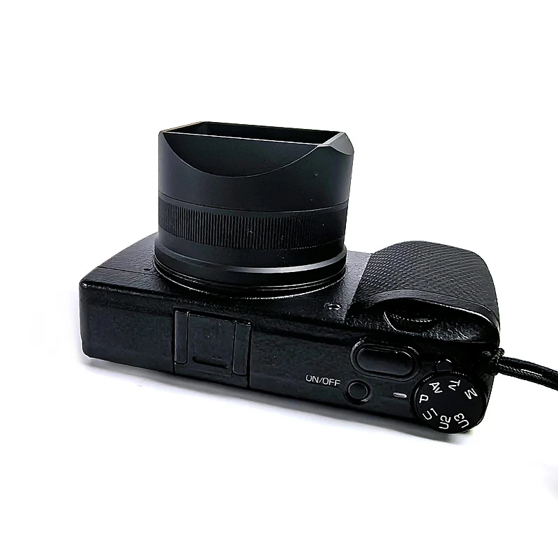 Ricoh GR III GR IIIX GR3 GR3x 표준 Fitlers용 총검 금속 사각형 렌즈 후드는 어두운 모서리 없이 설치할 수 있습니다.