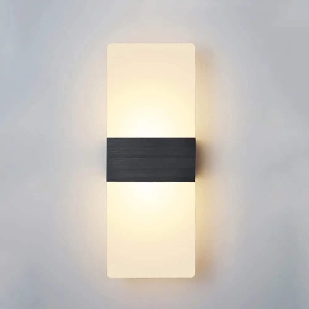 3-цветный настенный светильник с регулируемой яркостью, черное акриловое бра мощностью 6 Вт, современные светодиодные настенные светильники для спальни, коридора, лестницы, гостиной