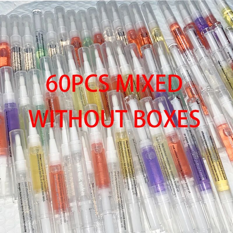 60pcs 큐티클오일 Mixed Nail Cuticle Oil Pen aceite de cuticulas uñas Soften Nourish huile cuticule ongles Nail Care Product