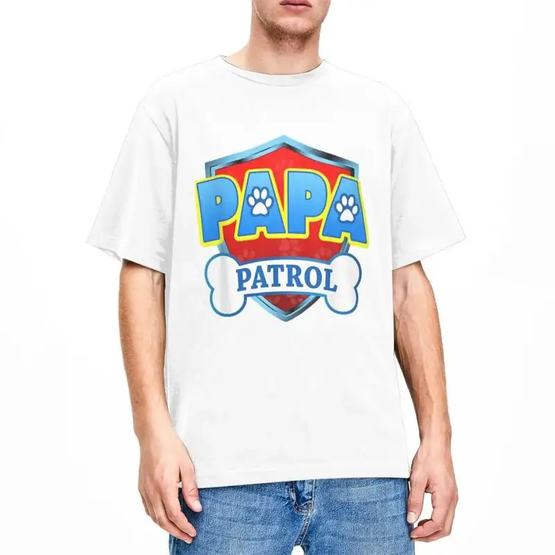 

Funny Humor Papa Patrol Dog T Shirt For Crew Neck 100 Cotton Ca