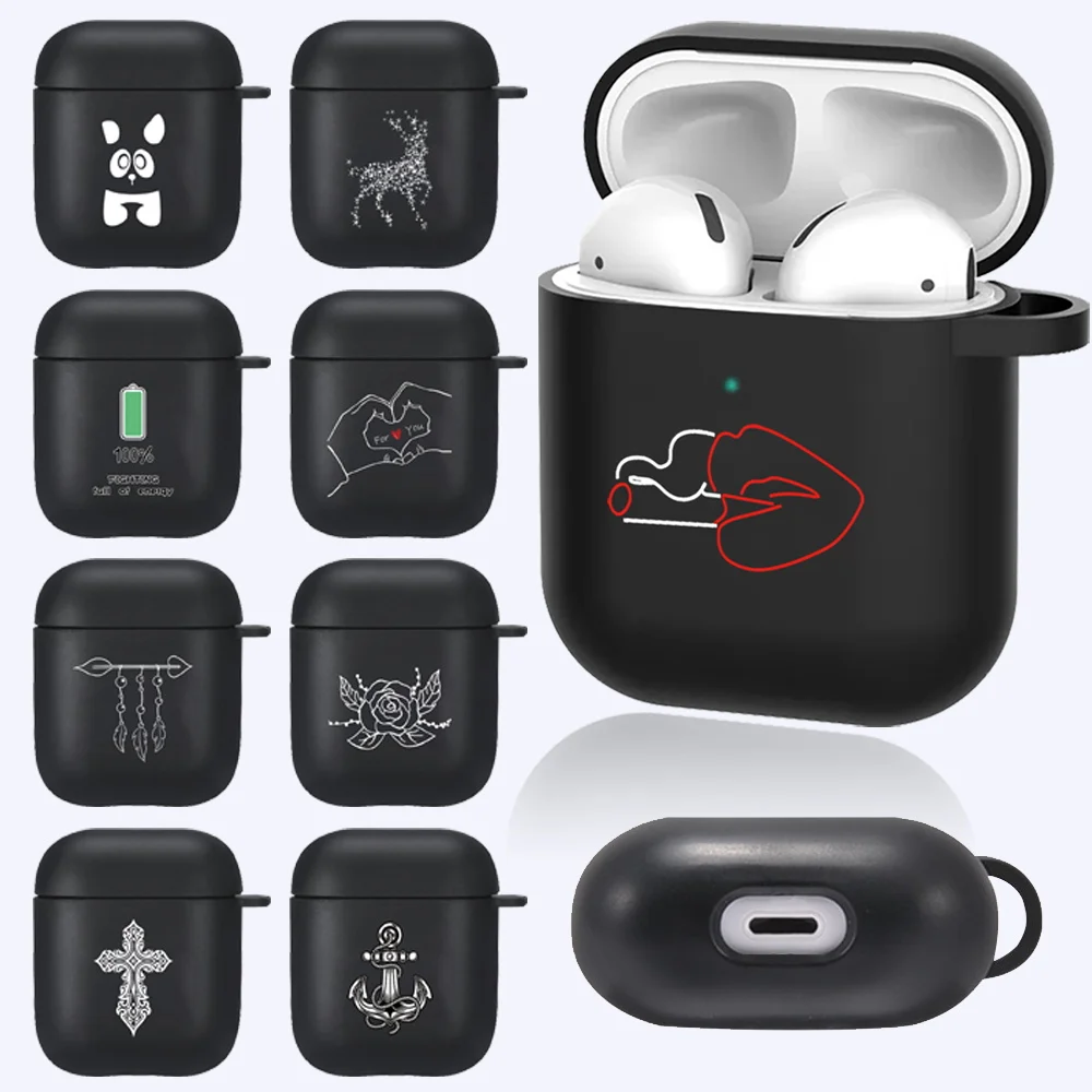 Trendy Earphone Cases for Apple Airpods 1 2 White Image Case Cover Charging Box Shell for AirPods 1 Air Pods 2 Protective Sleeve