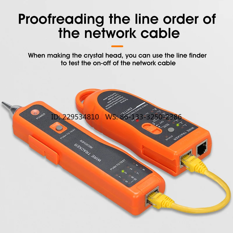 Network Cable Tester Cat5 Cat6 RJ45  Detector Line Finder Telephone Wire Diagnose Tone Tool Kit