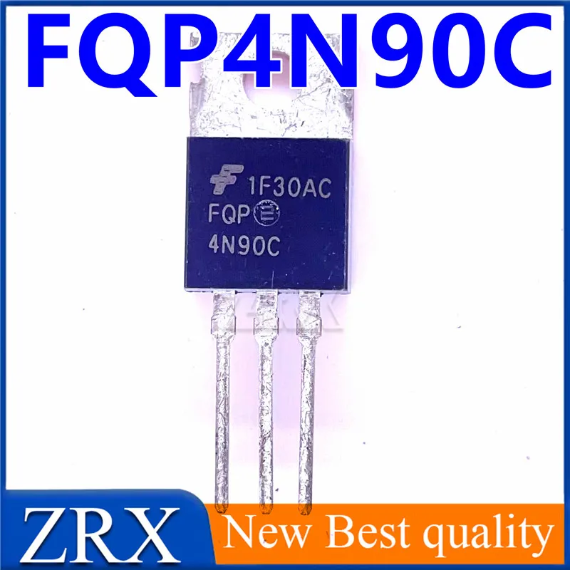 5Pcs/Lot New FQP4N90C 4N90 inline iron head TO-220 MOS field-effect transistor 4A900V (5 units) In Stock