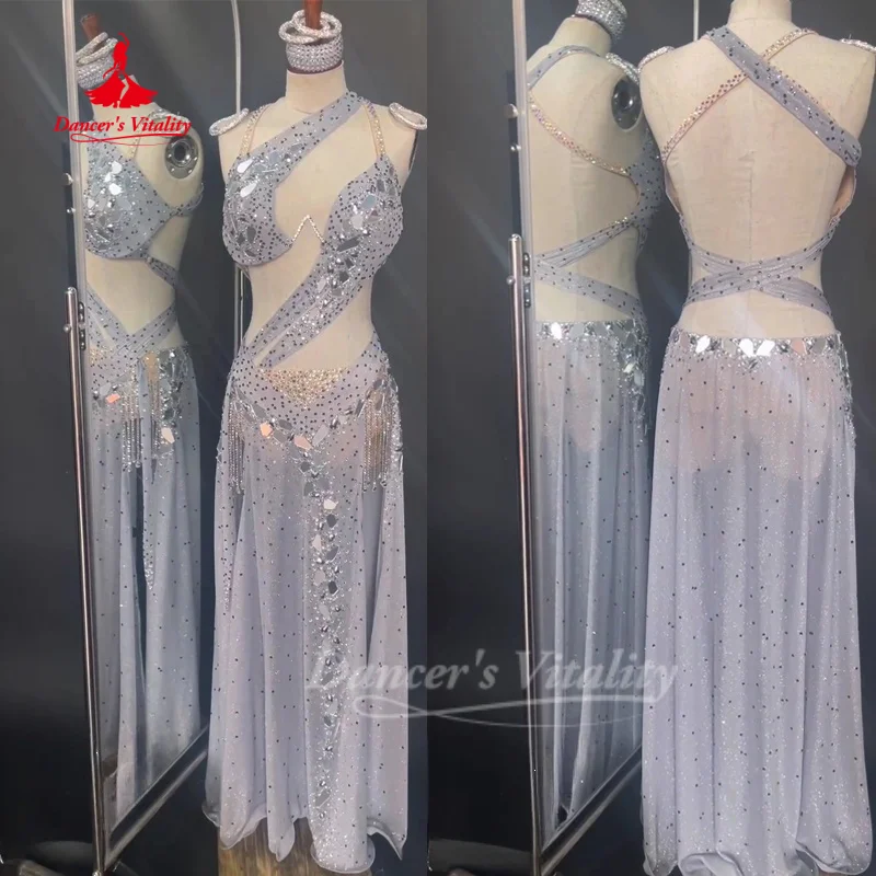 

Комплект BellyDance, женский индивидуальный продвинутый сексуальный модный костюм для соревнований, одежда для восточных танцев, жизненная танцевальная одежда