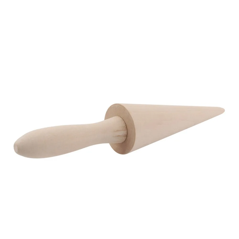 Wooden Ice Cream Cone Mold Nature Wood 9.1 x 1.8 x 1.8in Waffle Cone Roller Sturdy Construction Pizzelle Roller Baking