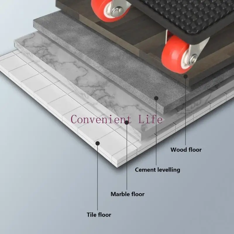 L1EE Narzędzie do przeprowadzek domowych, 4-kołowe urządzenia do przeprowadzek narożnych Udźwig 500 kg zapewniający bezpieczne