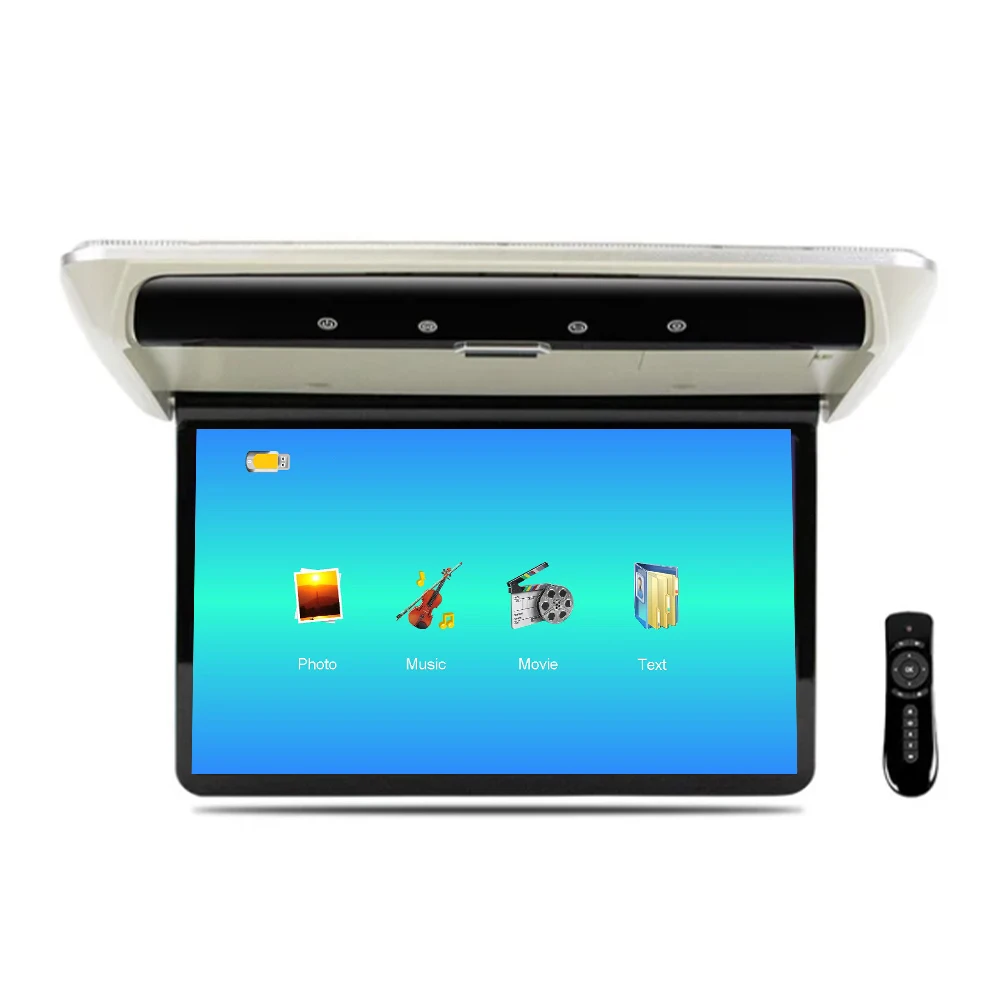 

Car Roof Monitor IPS 14 Inch Flip Down Screen Overhead Multimedia Video Ceiling Roof Mount Display Car Monitor MP5
