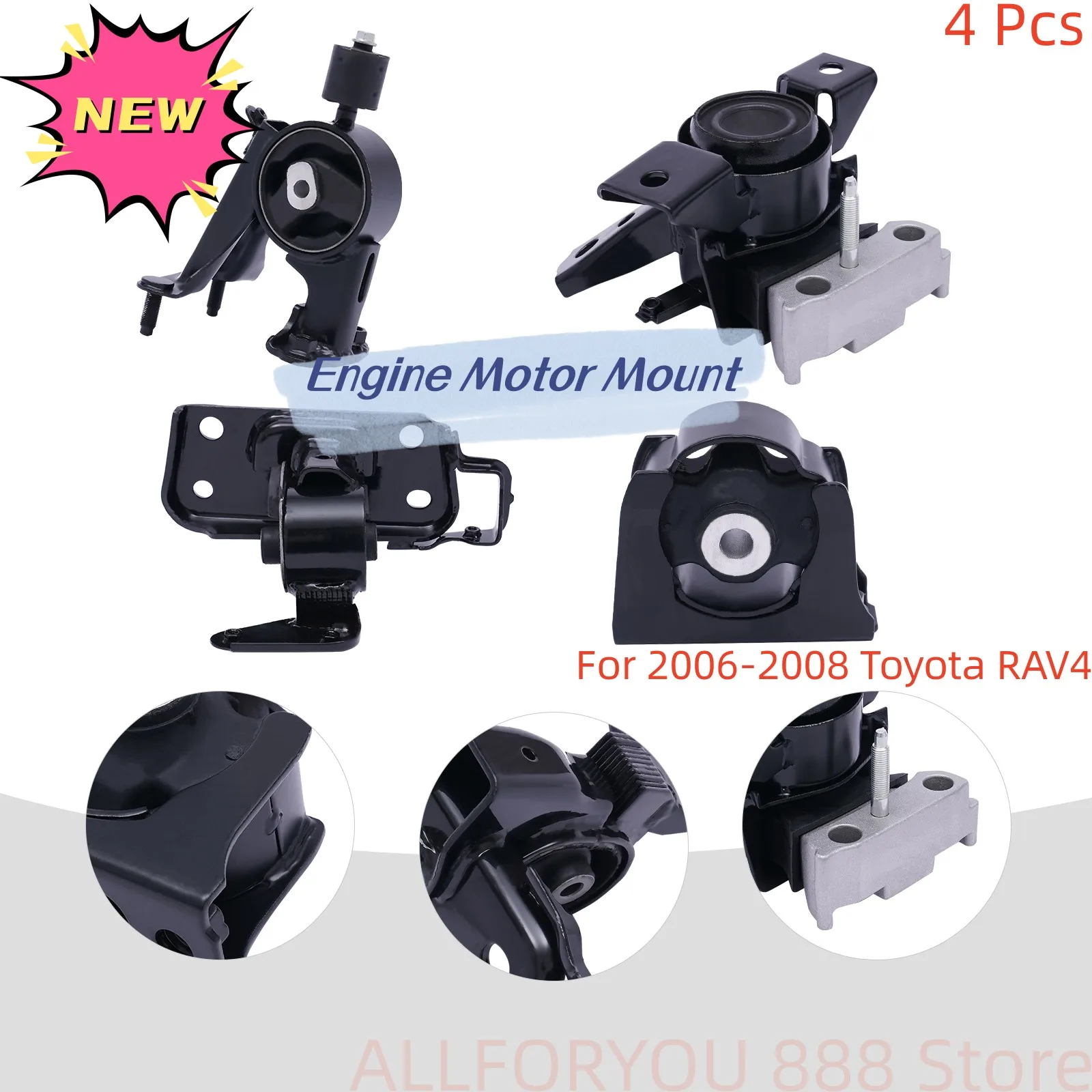 

4PCS Engine Motor & Trans Mount Set Bracket kit Hydraulic Mounting For 2006-2008 Toyota RAV4