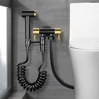 Hand Held Bidet Sprayer Douche Toilet Kit Antique Bronze Shattaf Shower Head Copper Valve Set Jet Bidet Faucets Set Bidet Taps