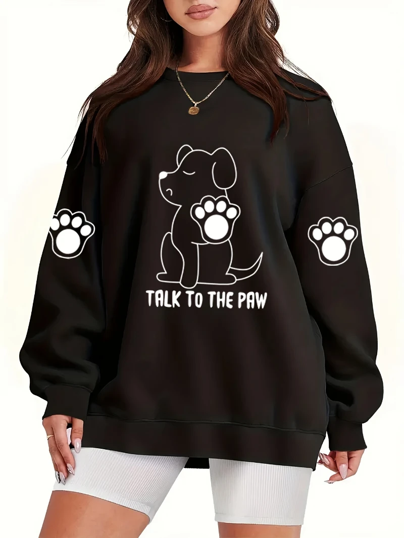 Street Womens Pullover Kawaii Cartoons Cow Printing Hoodie Warm Fleece Crewneck Comfortable Sweatshirt Autumn Female Clothing