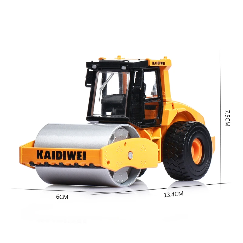 Single Wheel Roller Truck Engineering Toy Car For Children 1/50 Diecast Miniature Model Heavy Vehicle Collection Gift Kid Boy